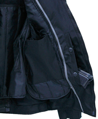 Men’s Armor Filled Black Textile Jacket w/Reflector #MC36130AZK ()