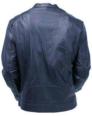 Men’s Black Lightweight Leather Motorcycle Jacket #M69240K