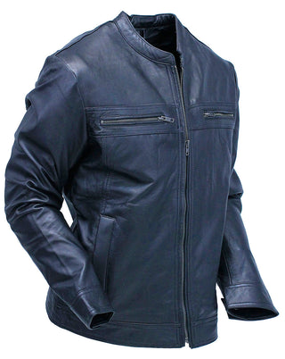Men’s Black Lightweight Leather Motorcycle Jacket #M69240K