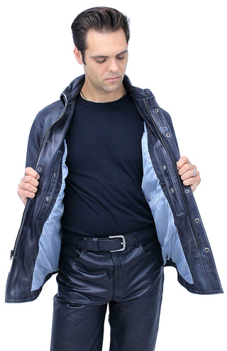 Men’s Charcoal Gray Leather Shirt #MS24806GGY