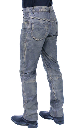 Men’s Hand Antiqued Leather Pants #MP245912N