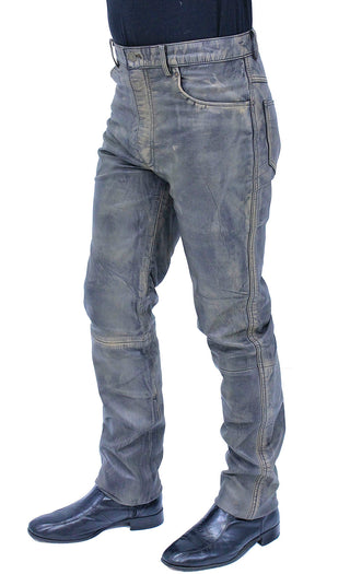 Men’s Hand Antiqued Leather Pants #MP245912N