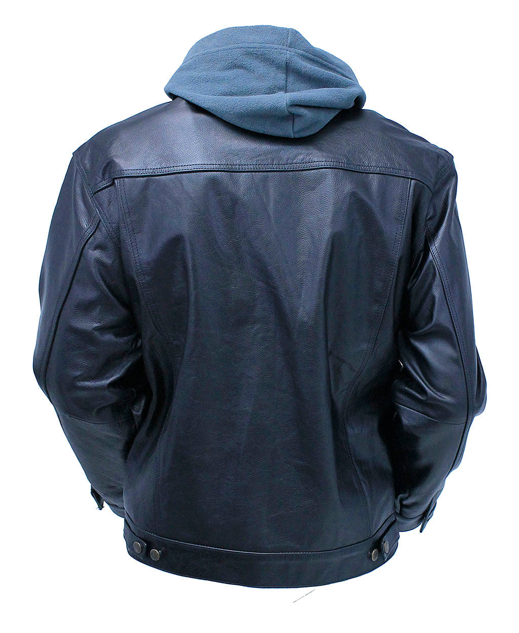 Mens Leather Jean Jacket Hoodie Concealed Pockets – Jamin Leather®