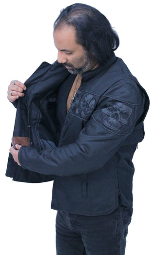 Men’s Lightweight Reflective Skull Jacket w/Vents & Concealed Pockets #MC36260SK