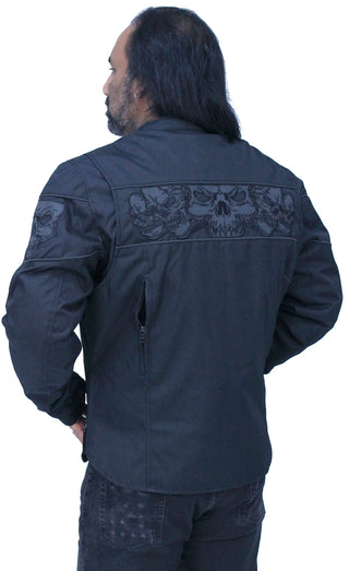 Men’s Lightweight Reflective Skull Jacket w/Vents & Concealed Pockets #MC36260SK