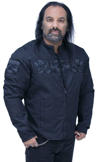Men’s Lightweight Reflective Skull Jacket w/Vents & Concealed Pockets #MC36260SK