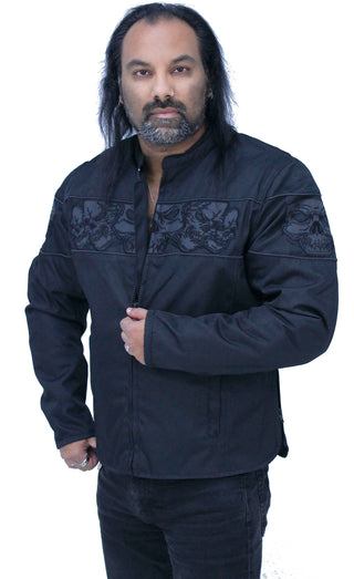 Men’s Lightweight Reflective Skull Jacket w/Vents & Concealed Pockets #MC36260SK