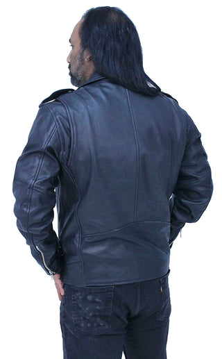 Men’s Lightweight Soft Lambskin Leather MC Jacket #M100LAMBK - Jacket
