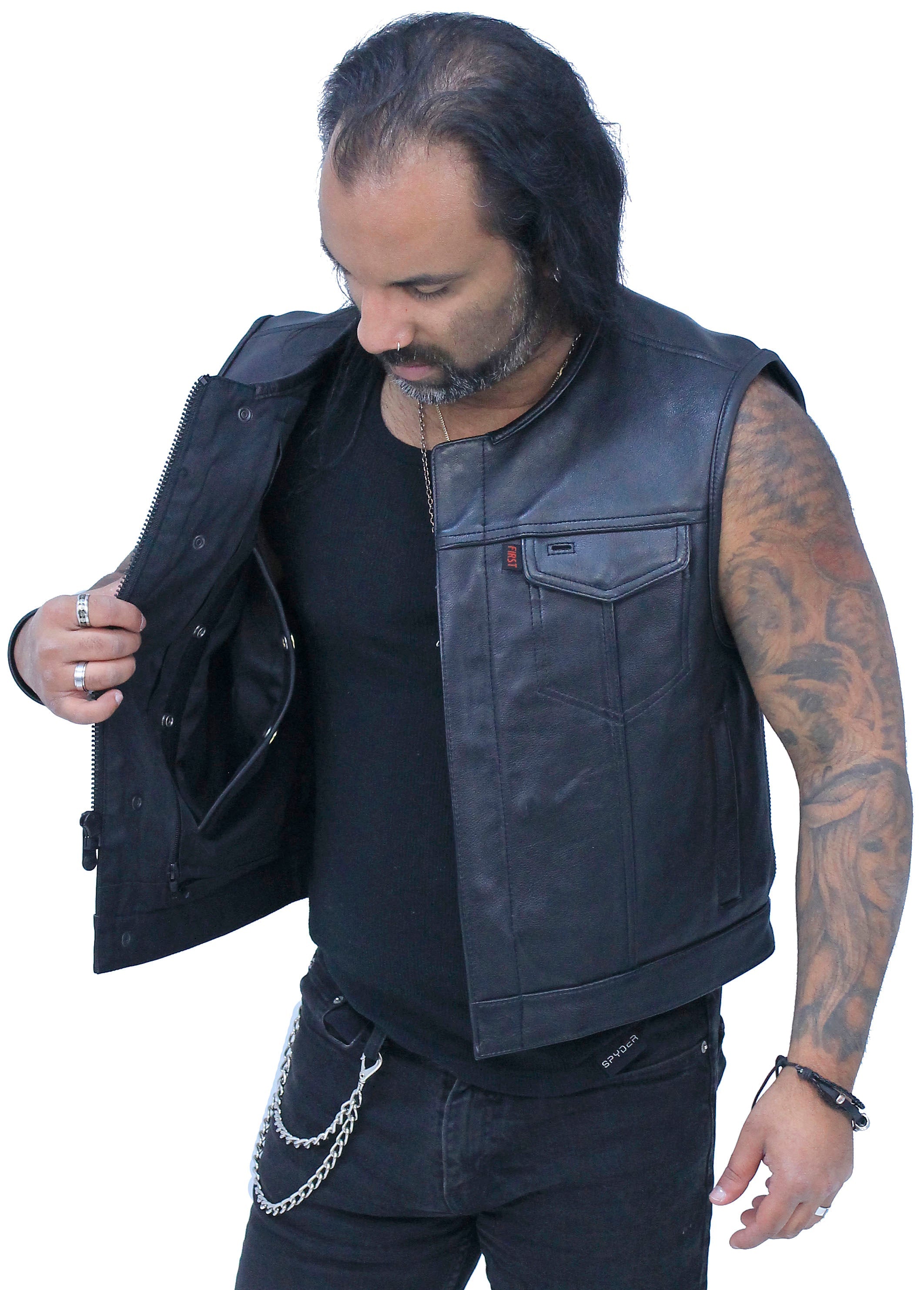 Mens Cropped Leather Club Vest VM659CROP – Jamin Leather®