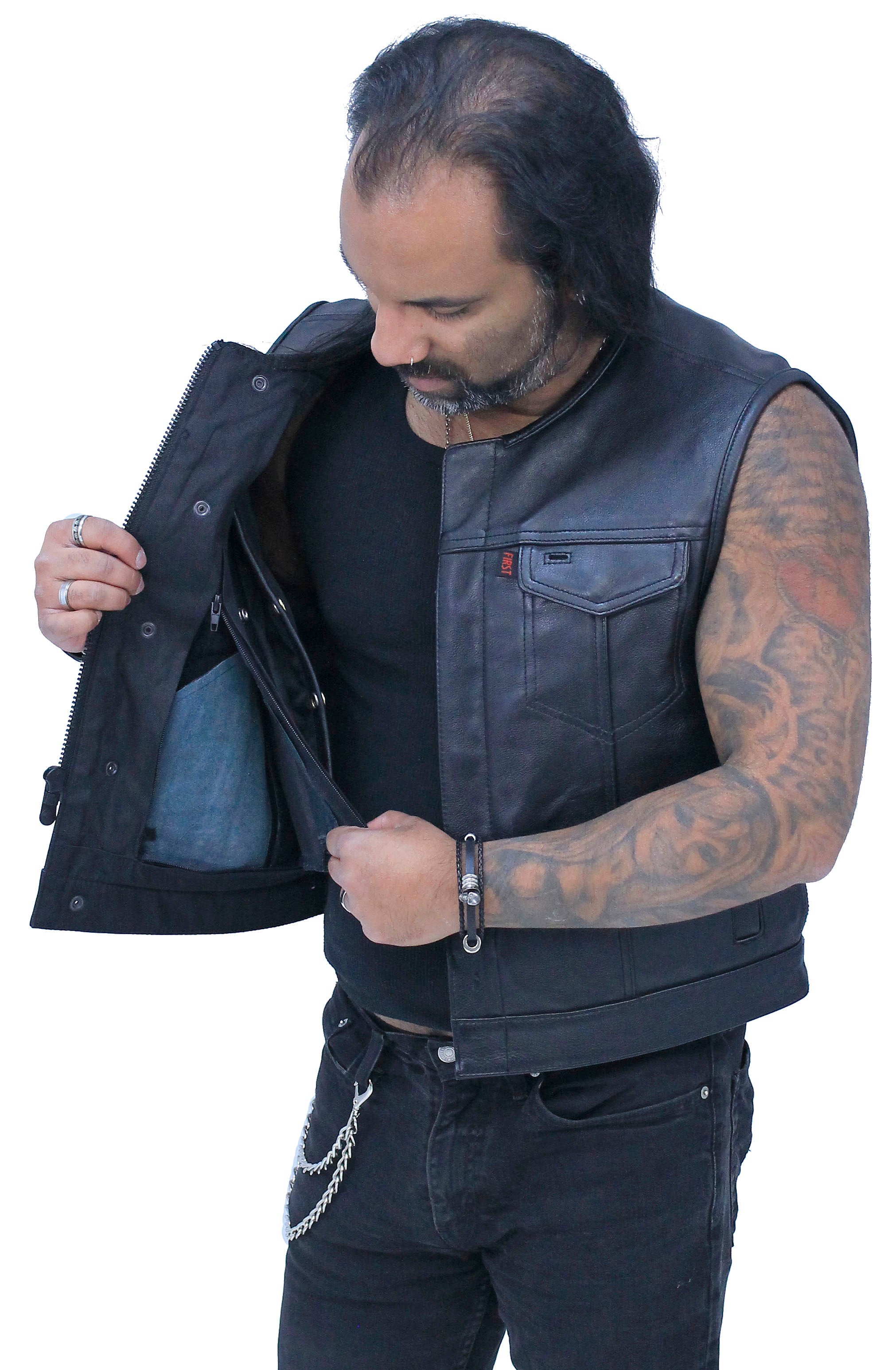 Mens Cropped Leather Club Vest VM659CROP – Jamin Leather®