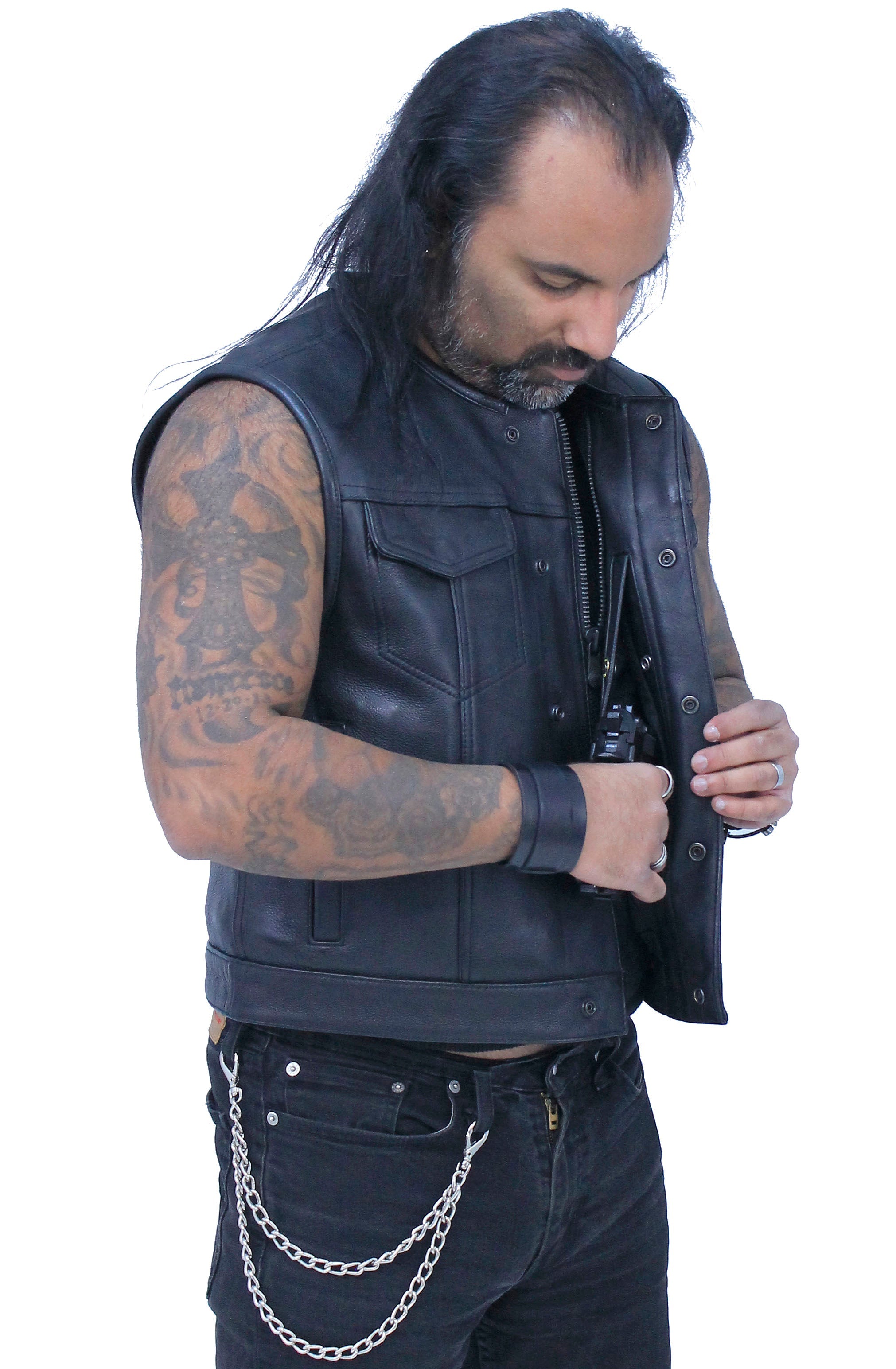Mens Cropped Leather Club Vest VM659CROP – Jamin Leather®