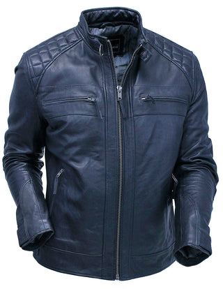 Men’s Super Soft Lambskin Leather Jacket with Quilting #M5500QK