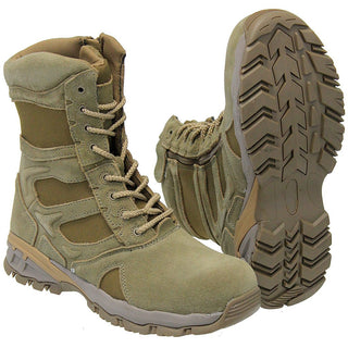 Men's Tan Comp Toe Forced Entry Tactical Zip Boots #BM57641ZLT