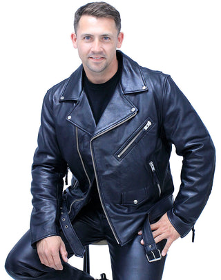 Men’s Ultra Premium Leather Concealed Pockets Motorcycle Jacket #M208GZK