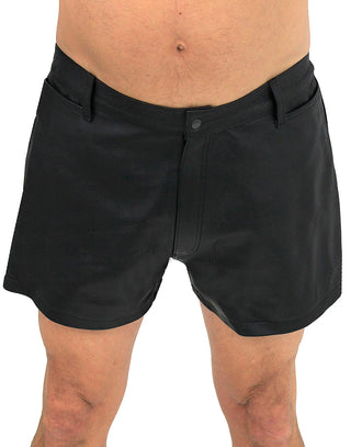 Men’s Ultra Premium Leather Shorts w/Side Stripes #SHM1072RK