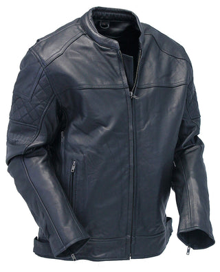 Men’s Vented Concealed Pocket Ultra Premium Leather Jacket w/Quilt #M6922VZNK