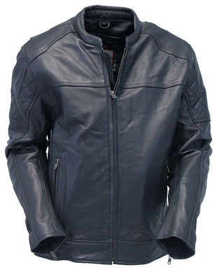 Men’s Vented Concealed Pocket Ultra Premium Leather Jacket w/Quilt #M6922VZNK