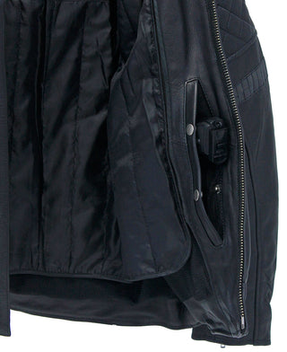 Men’s Vented Concealed Pocket Ultra Premium Leather Jacket w/Quilt #M6922VZNK