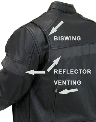 Men’s Vented Motorcycle Jacket w/Reflector Trim #M6947VZGK