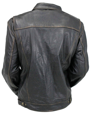 Men’s Vintage Brown Vented trucker Jacket in Premium Buffalo Leather #MA66431GN