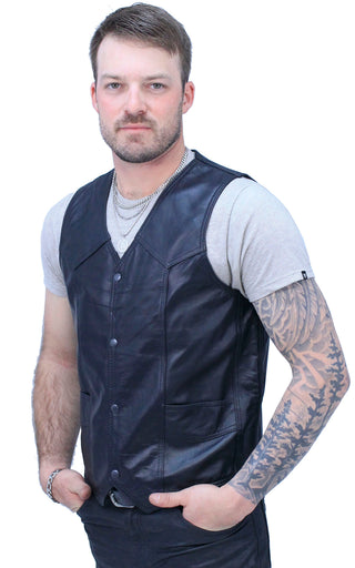 Men’s Western Ultra Soft Lambskin Leather Vest #VML01 - MENS VEST