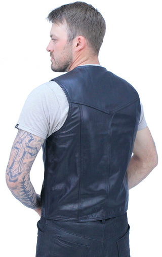 Men’s Western Ultra Soft Lambskin Leather Vest #VML01 - MENS VEST