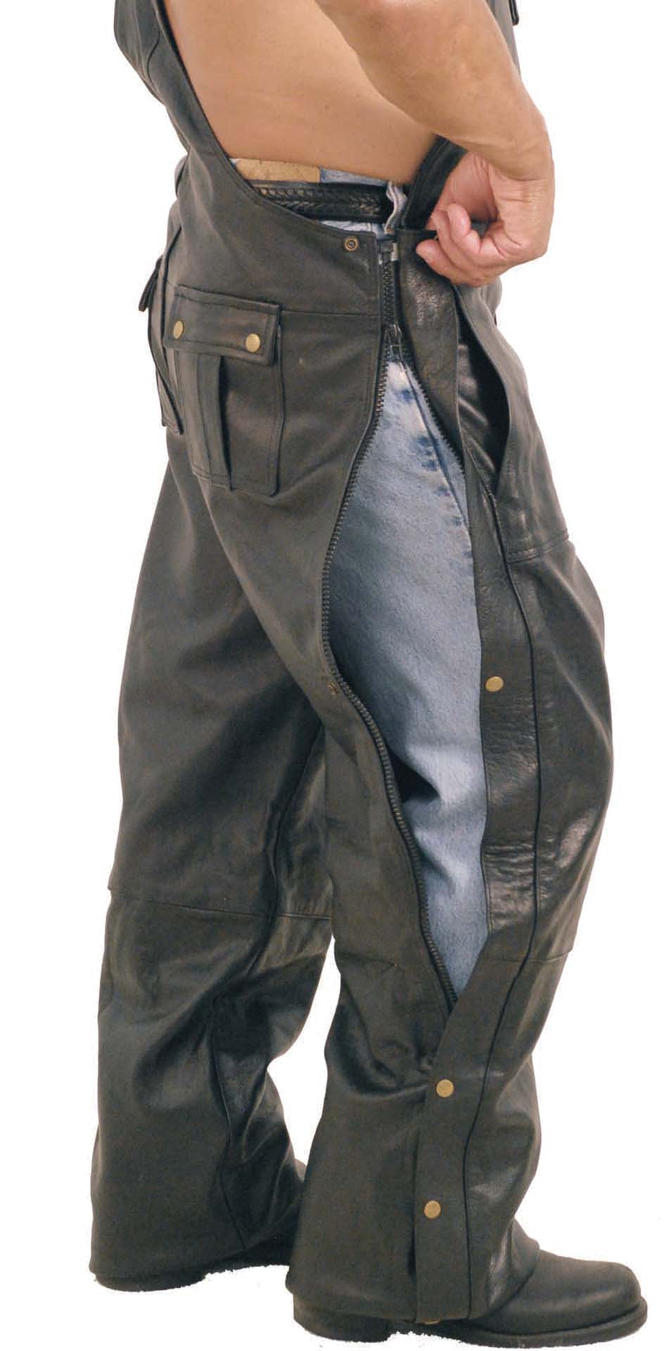 Premium Leather Bib Overalls w/Snap Pockets #MP5812ZK