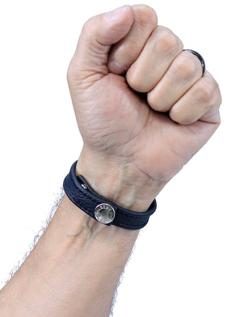 Narrow Black Leather Wristband #WB2558K