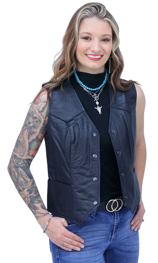 Premium Buffalo Leather Vest for Women #VL410K