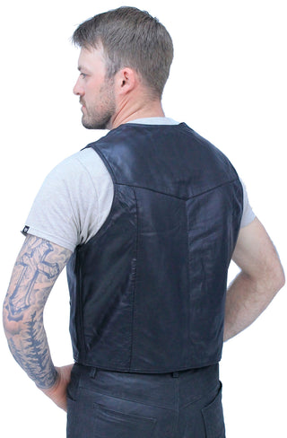 Premium Lambskin Leather Business Vest #VM418K - MENS VEST