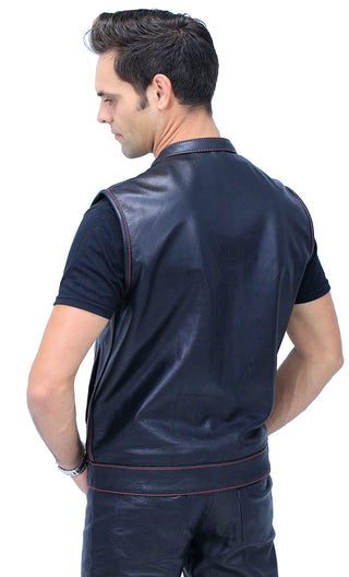 Red Stitch Flag Lined Ultra Premium Club Vest #VM684FLAGR - MENS VEST