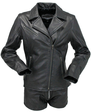 Reflector Stars Women’s Lambskin Motorcycle Jacket #L6960RK-STAR