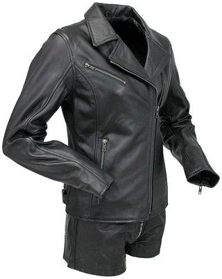 Reflector Stars Women’s Lambskin Motorcycle Jacket #L6960RK-STAR