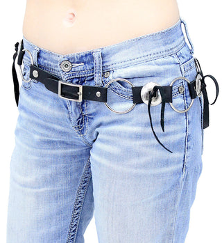 Rings and Conchos Leather Belt #BT2209RRC