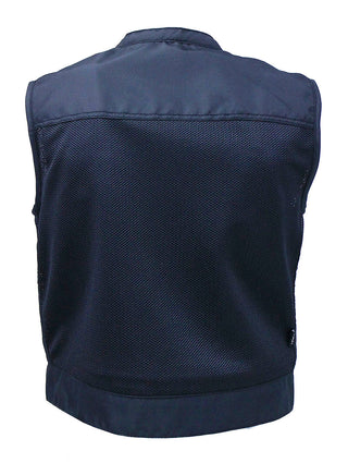 Short Men’s Black Moto Mesh Club Vest w/Concealed Pockets #VMC6500VGK