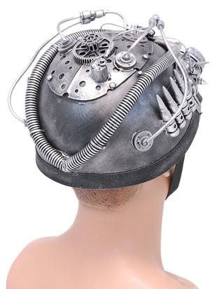 Silver Steampunk Helmet w/Goggles & More #H39419XSIL