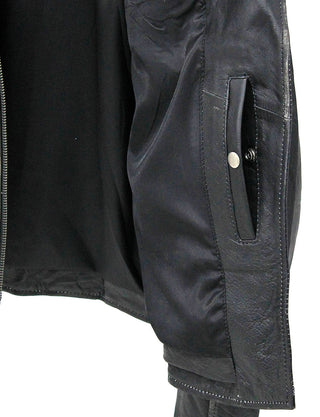 Star filled Women’s Vintage Leather Motorcycle Jacket #LA6960GY-STAR