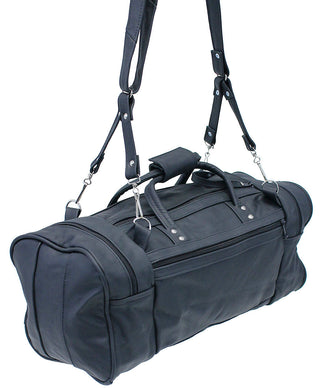 Black Heavy Leather Duffel Bag #P3101K