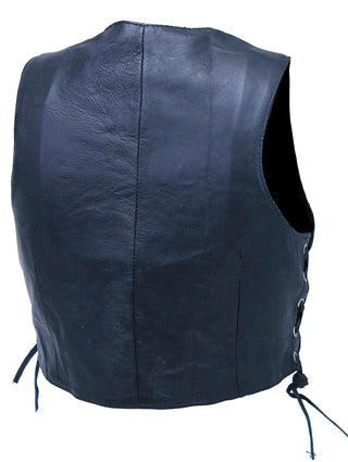 Triple Lace-Up Leather Vest #VL30110LLK ()