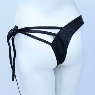 Triple Strap Studded Leather Thong #UGT1142K