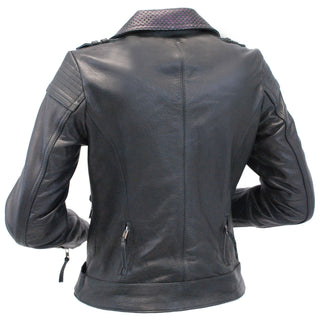 Ultra Premium Women’s MC Jacket with Purple Accent Collar #L184VPUR
