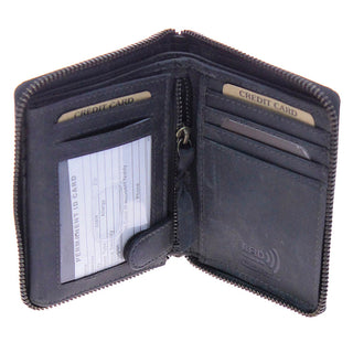 Vintage Black 12 Pocket Zip Around Organizer RFID Wallet #WZ51323KID