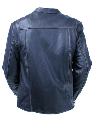 Vintage Black Concealed Pocket Motorcycle Jacket w/Vents #MA5020VZK