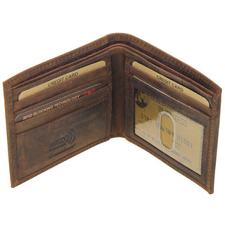Vintage Brown Bifold RFID Wallet w/ID Window #WM13011NID
