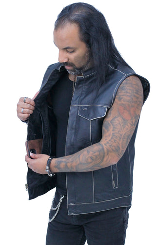 Vintage Brown Club Vest w/Concealed Pockets #VMA6654GK (S-5X)