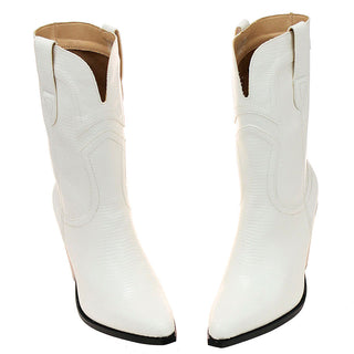 White 10’’ Ladies Lizard Embossed Cowgirl Boots #BLC04W-MILES