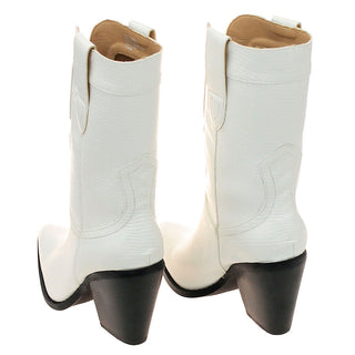 White 10’’ Ladies Lizard Embossed Cowgirl Boots #BLC04W-MILES
