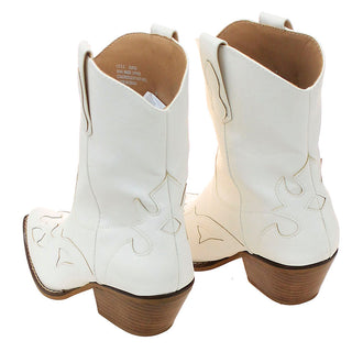 White Short Cowgirl Boots #BLC10W-SANYA