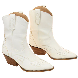 White Short Cowgirl Boots #BLC10W-SANYA