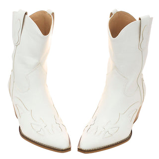 White Short Cowgirl Boots #BLC10W-SANYA